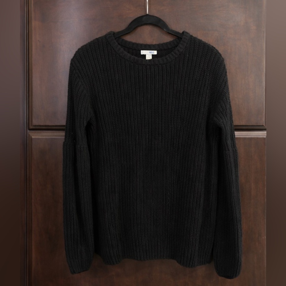 Amuse Society Black Ribbed Turtleneck Sweater
